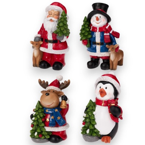 FIGURA NATALE RESINA 16CM 4ASS